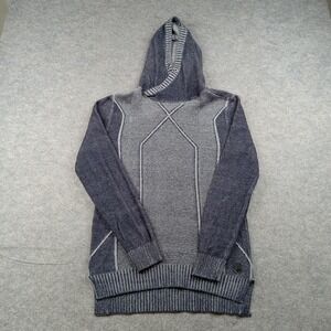 Trash Nouveau Sweater Mens Small‎ Gray Hooded Knit Pullover Geometric Sweatshirt
